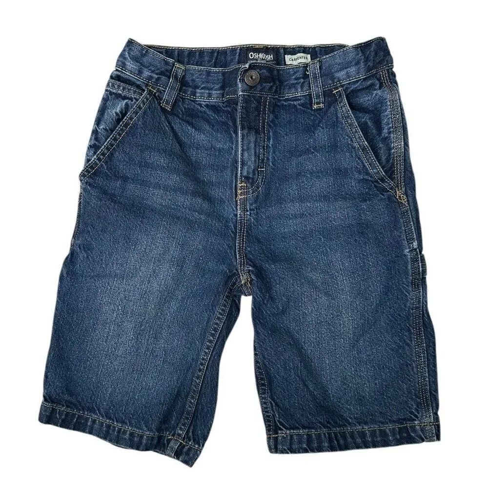 Oshkosh Bgosh Boys Jean Denim Carpenter Cargo Shorts Adjustable  Waist Size 12R